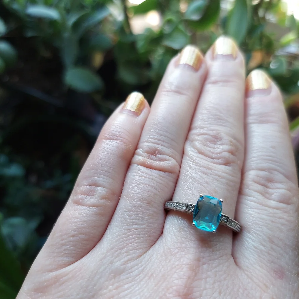 Sky Blue Topaz Ring Size 10 - Picture 6 of 15
